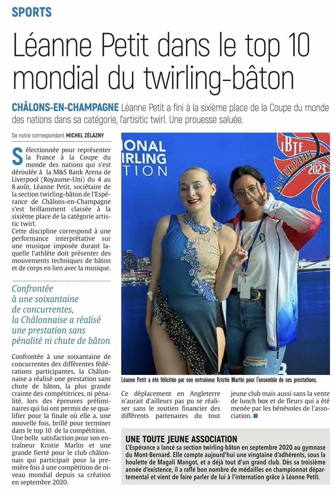 Coupe du monde twirling baton aout 2023 esperance 6 